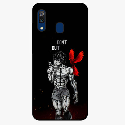 Rise Beyond Limits Glass Case showing flat back view with motivational typography artwork and glossy glass finish.