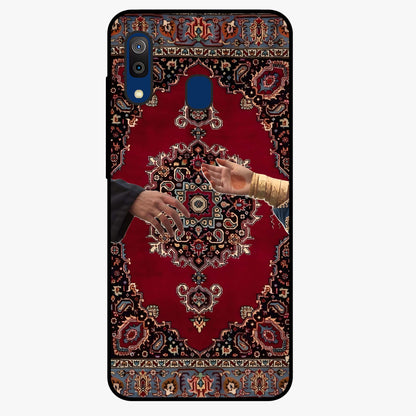 Royal Touch Reach Glass Case showing flat back view with elegant royal themed artwork and glossy glass finish.
