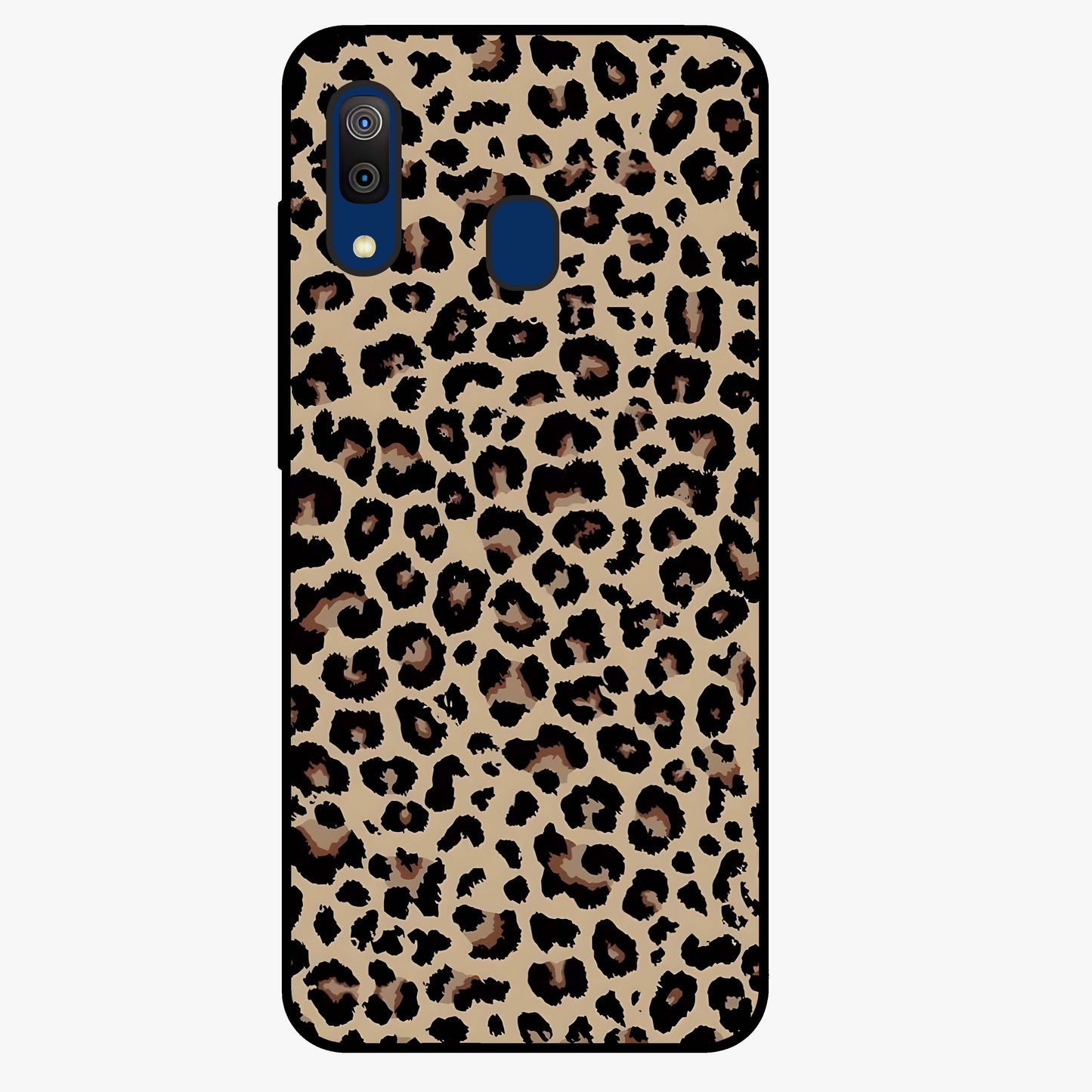 Savage Chic Pattern Glass Case showing flat back view with stylish patterned artwork and glossy glass finish.