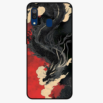 Shadow Dragon Fury Glass Case showing flat back view with fierce dragon artwork and glossy glass finish.