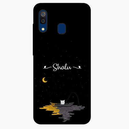 Silent Night Row Glass Case showing flat back view with calm night themed artwork and glossy glass finish.