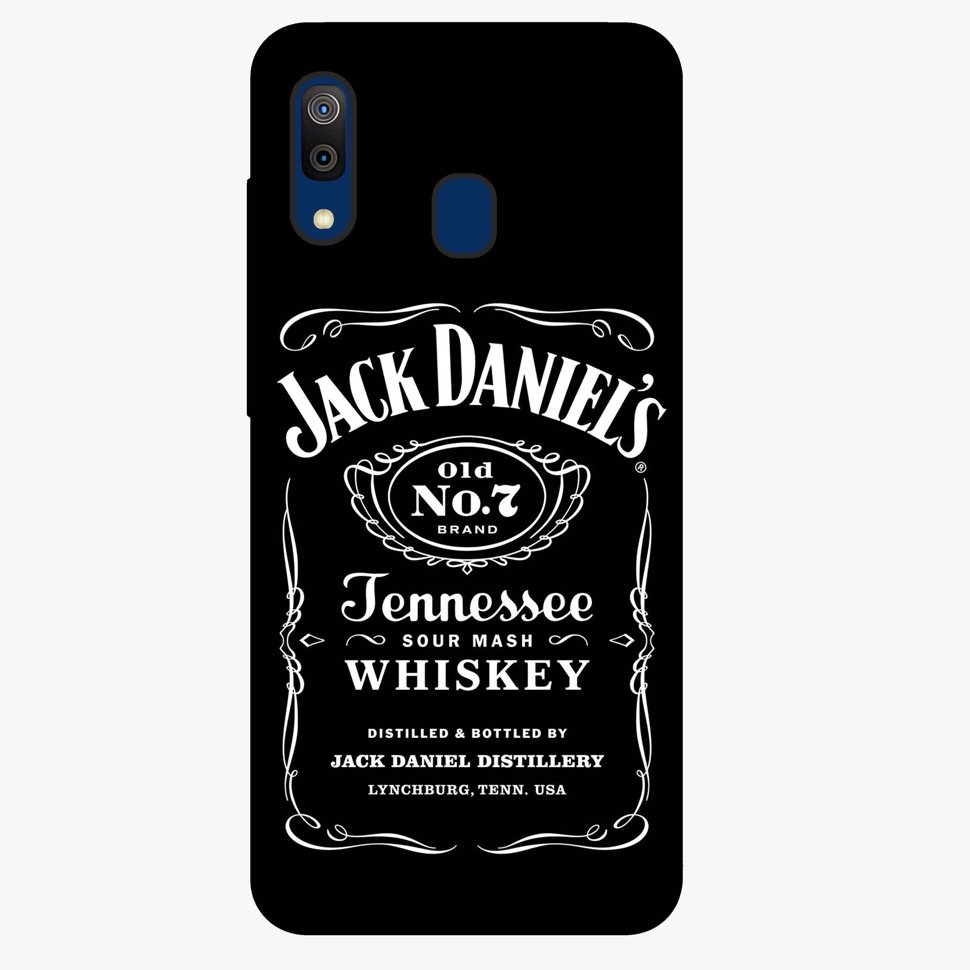 Vintage Whiskey Heritage Glass Case showing flat back view with classic whiskey inspired artwork and glossy glass finish.