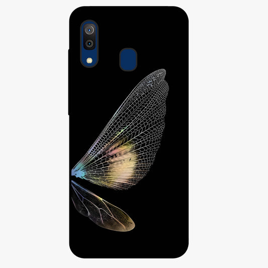 Whispers Of Wings Glass Case showing flat back view with graceful wing inspired artwork and glossy glass finish.