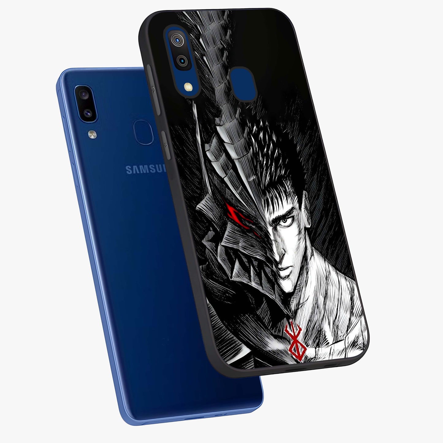 Berserker Blood Oath Glass Case displayed in angled mockup highlighting dark fantasy graphic design and powerful theme.