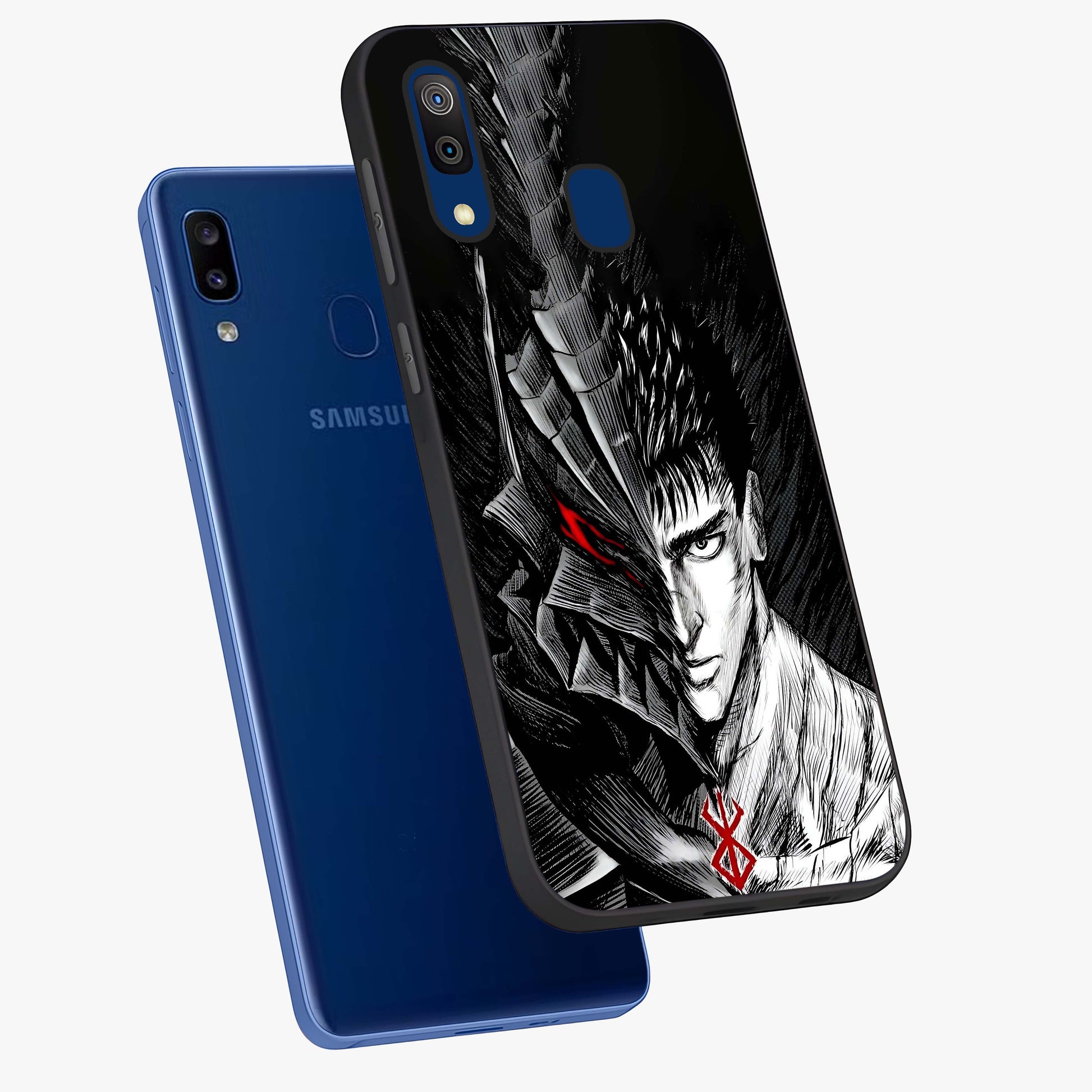 Berserker Blood Oath Glass Case displayed in angled mockup highlighting dark fantasy graphic design and powerful theme.