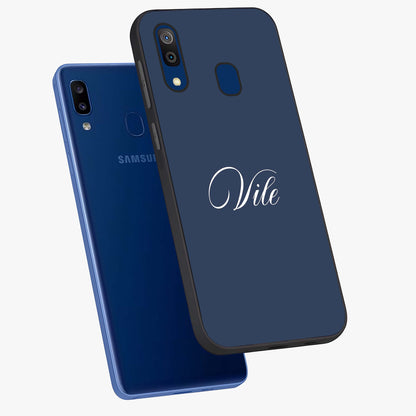 Blue Vintage Floral Pattern Glass Case showing flat back view with elegant vintage floral artwork and glossy glass finish.