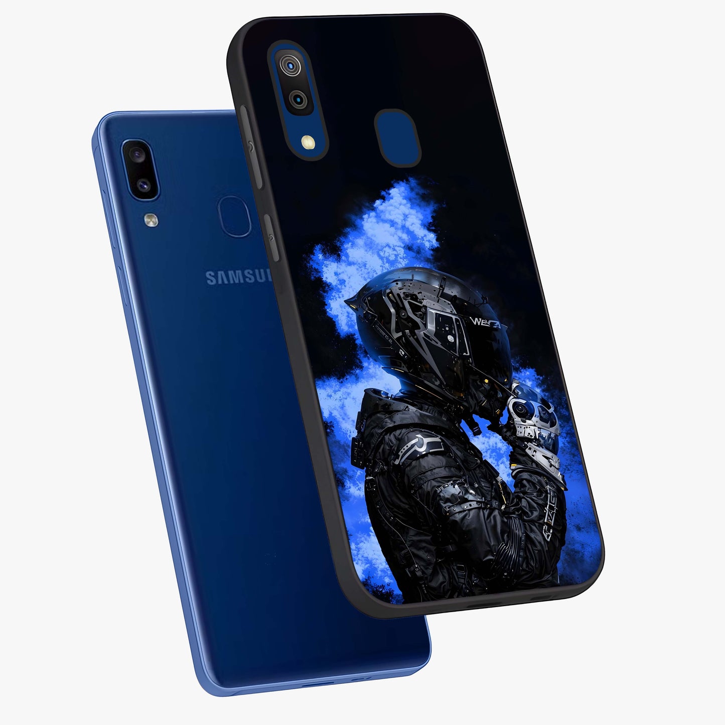 Cyber Sentinel Protocol Glass Case displayed in angled mockup highlighting digital cyber design with sci-fi aesthetic style.