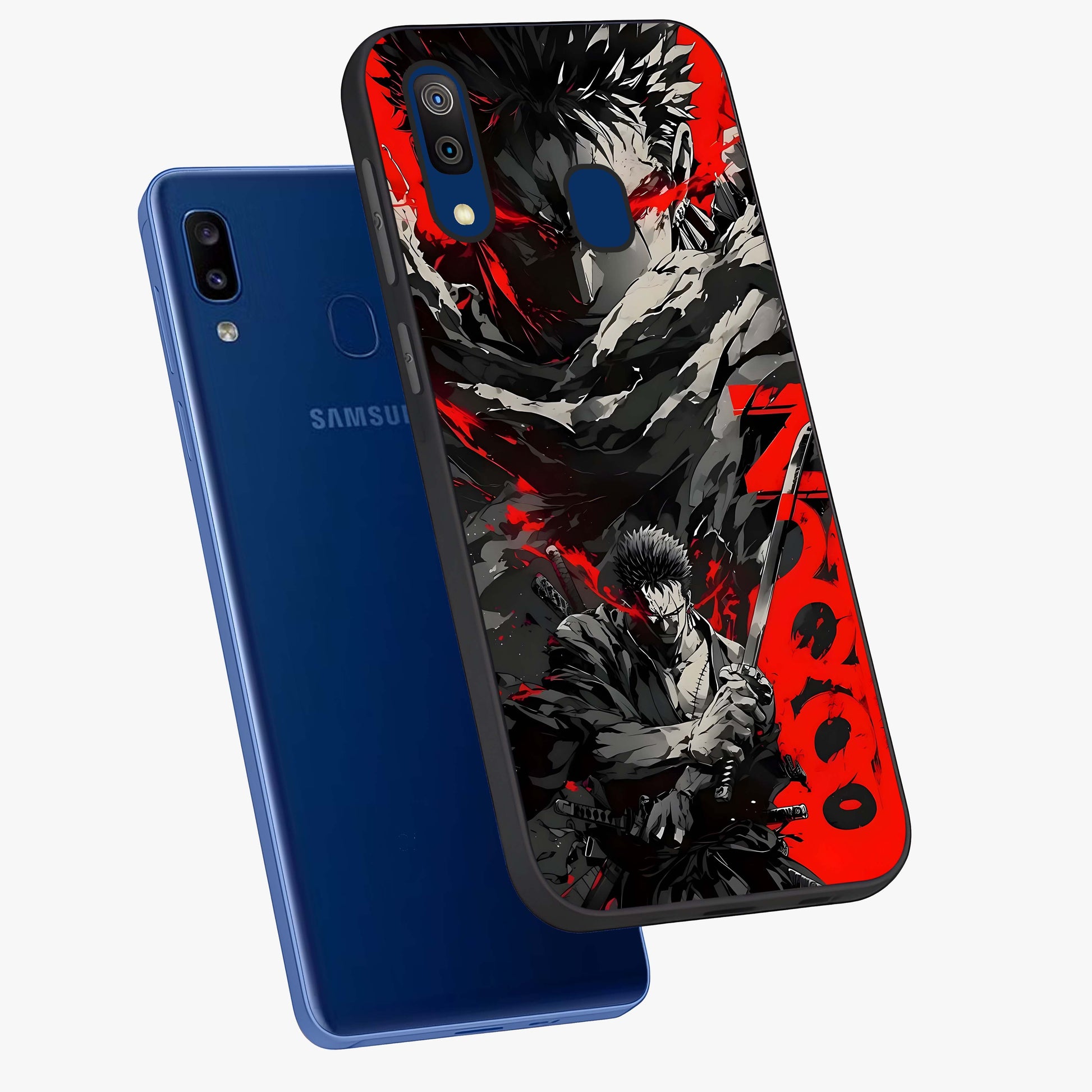 Demon Sword Resolve Glass Case displayed in angled mockup highlighting powerful demon sword illustration with dark fantasy aesthetic.