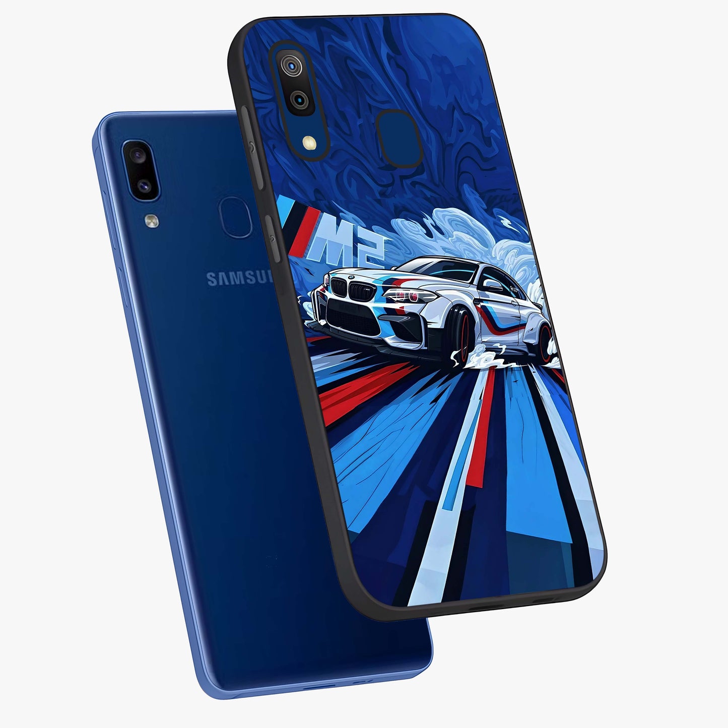 Drift Power Rush Glass Case displayed in angled mockup highlighting powerful drift car design with sporty aesthetic style.