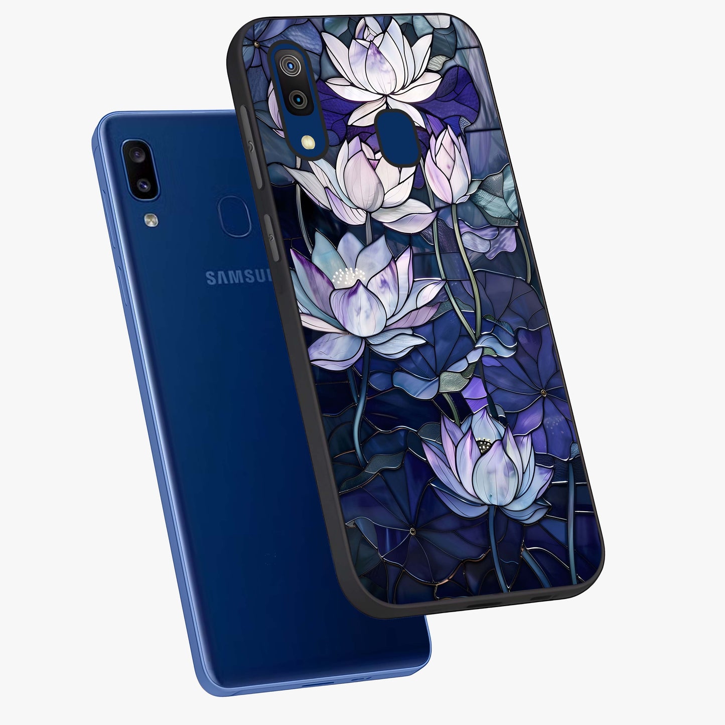 Gloss Petal Rush Glass Case displayed in angled mockup highlighting vibrant petal design with elegant floral aesthetic.