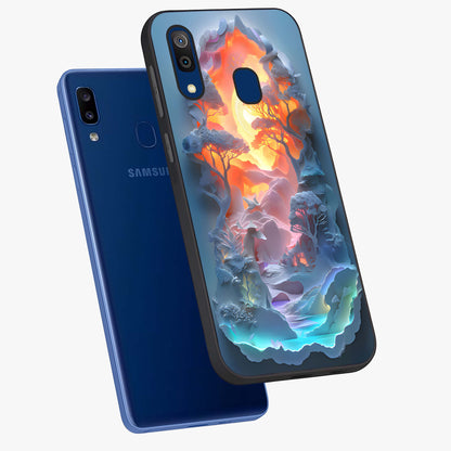 Glow Forest Portal Glass Case displayed in angled mockup highlighting mystical forest design with magical glowing aesthetic.