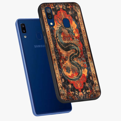 Inferno Dragon Soul Glass Case displayed in angled mockup highlighting powerful dragon illustration with inferno aesthetic.