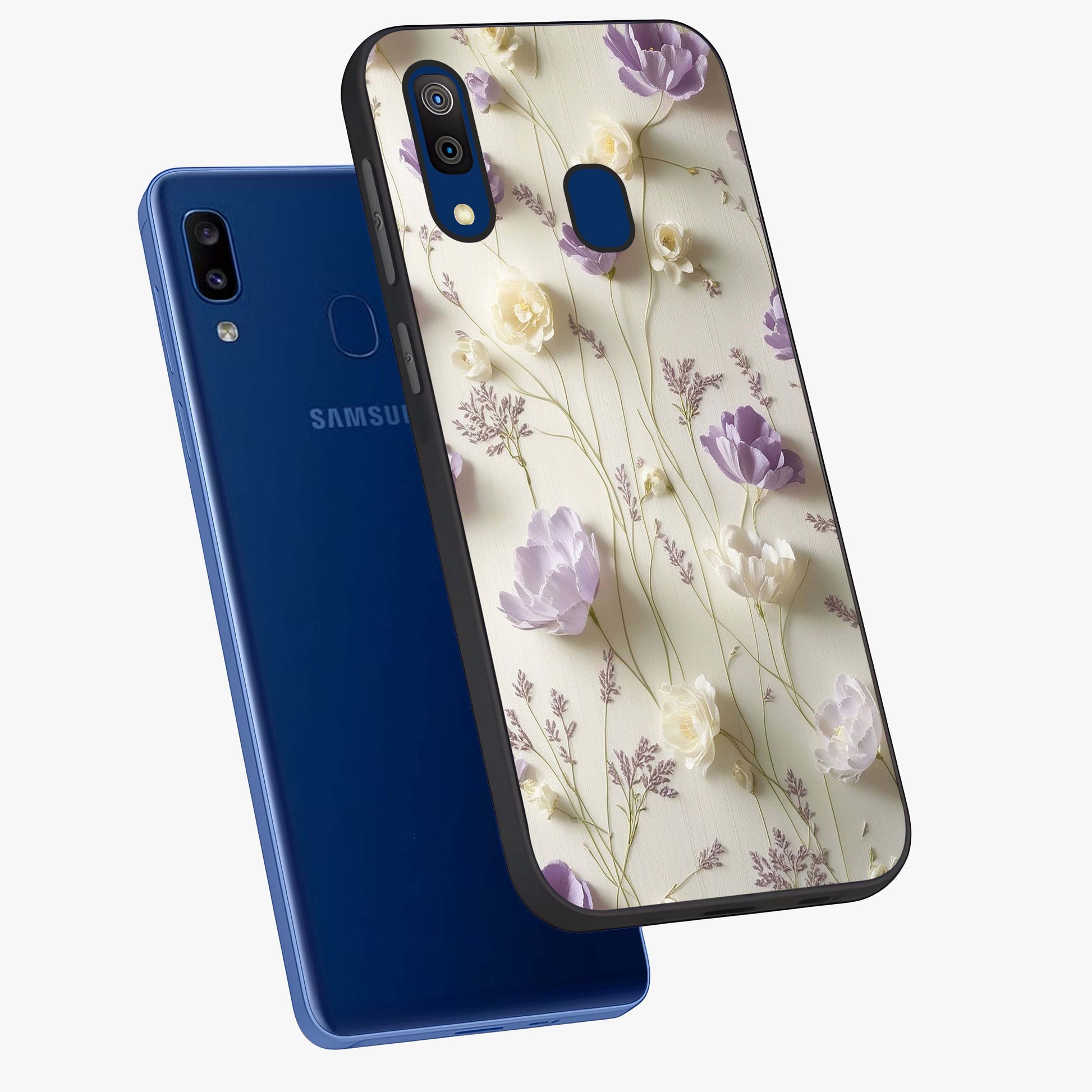 Lilac Breeze Harmony Glass Case displayed in angled mockup highlighting calm lilac breeze design with soothing aesthetic style.