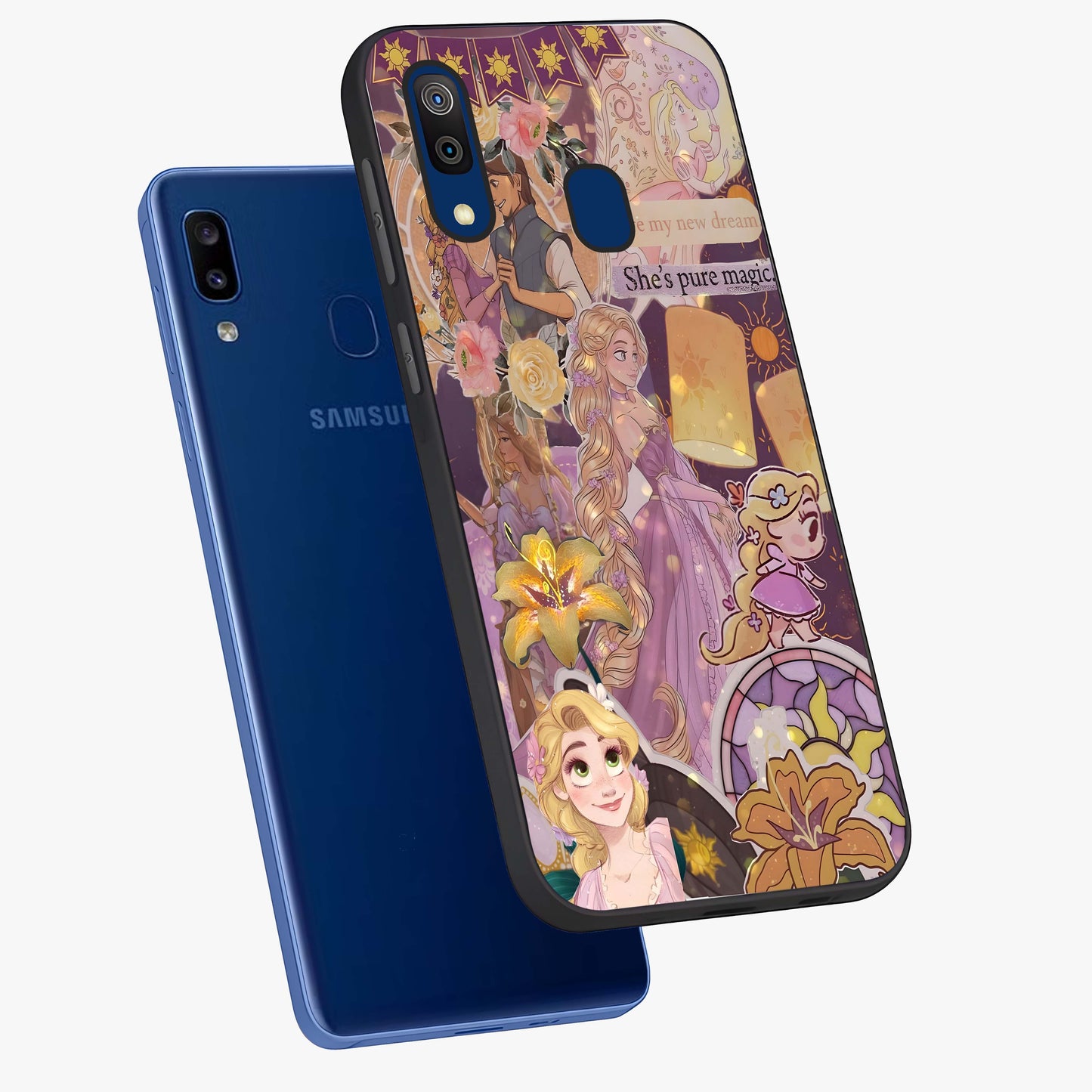 Magical Tangled Dream Glass Case displayed in angled mockup highlighting whimsical fantasy design with magical aesthetic.