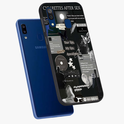 Midnight Love Echo Glass Case displayed in angled mockup highlighting elegant love inspired design with deep aesthetic style.