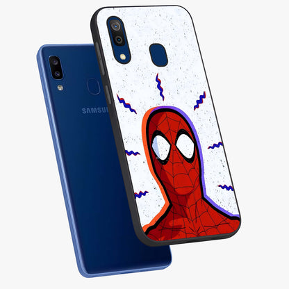 Omg Spiderman Glass Case displayed in angled mockup highlighting dynamic hero illustration with action comic aesthetic.