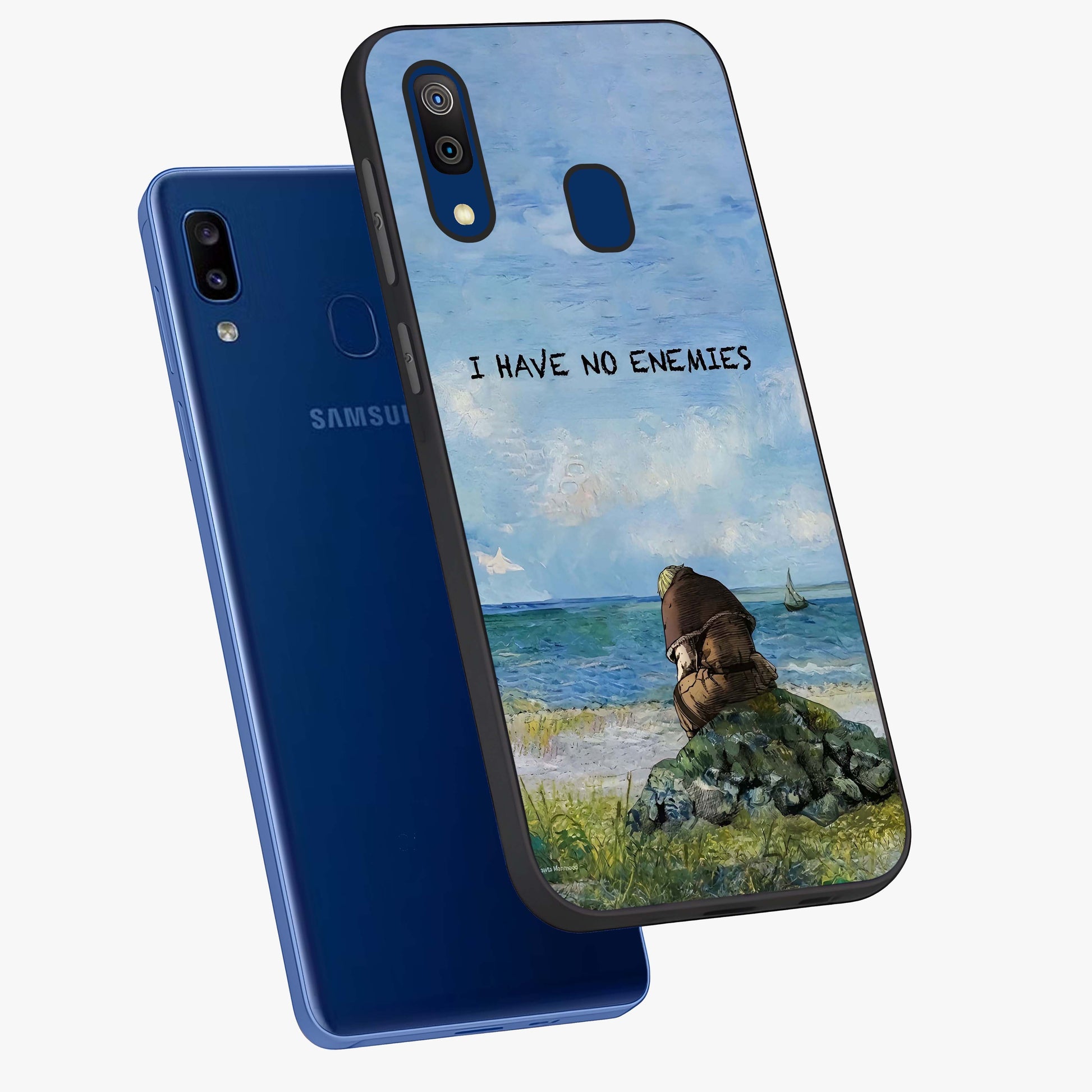 Peace Beyond War Glass Case displayed in angled mockup highlighting meaningful message design with artistic aesthetic style.