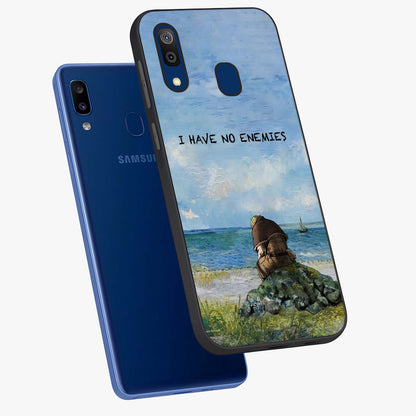 Peace Beyond War Glass Case displayed in angled mockup highlighting meaningful message design with artistic aesthetic style.