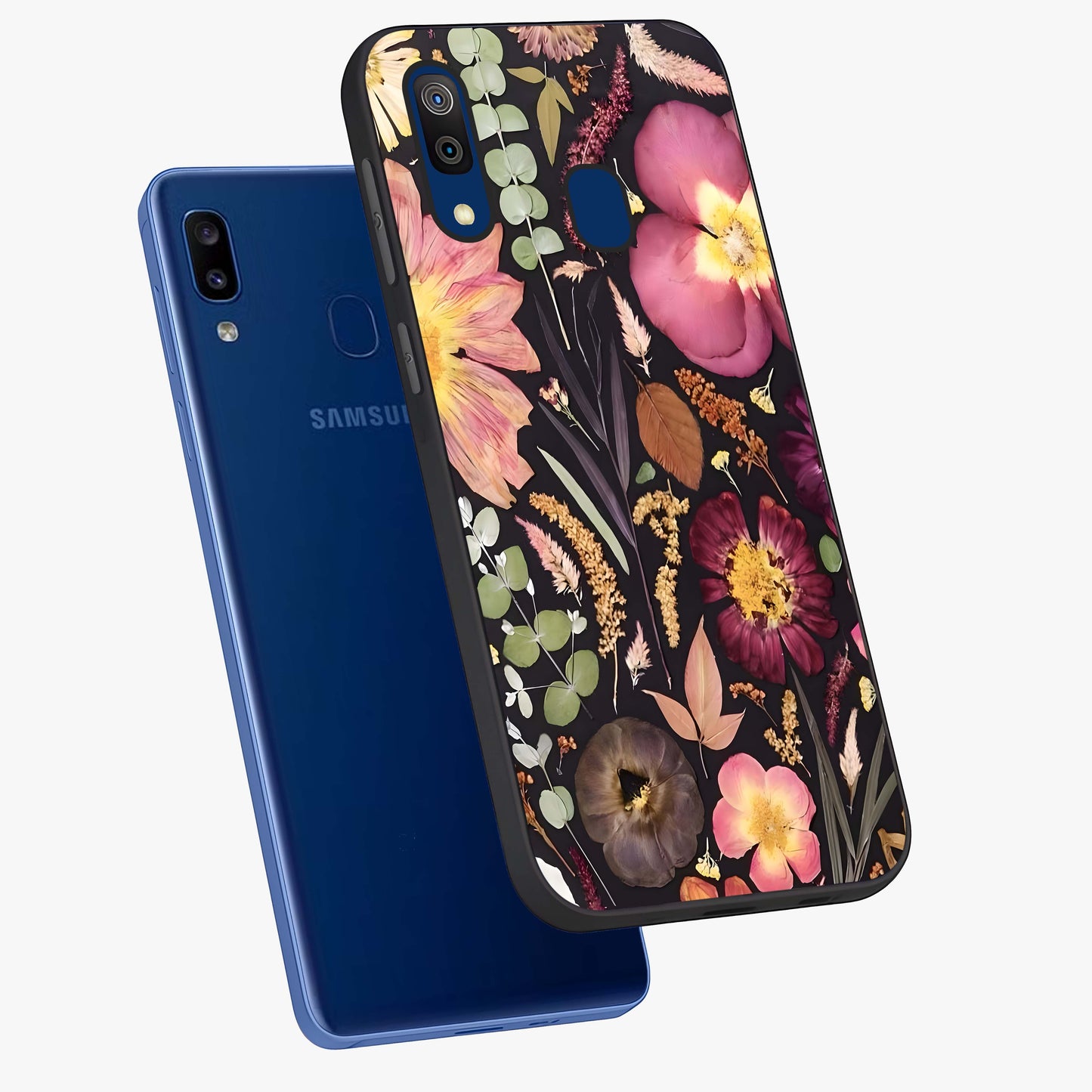 Petal Dream Tapestry Glass Case displayed in angled mockup highlighting decorative petal pattern with elegant botanical aesthetic.