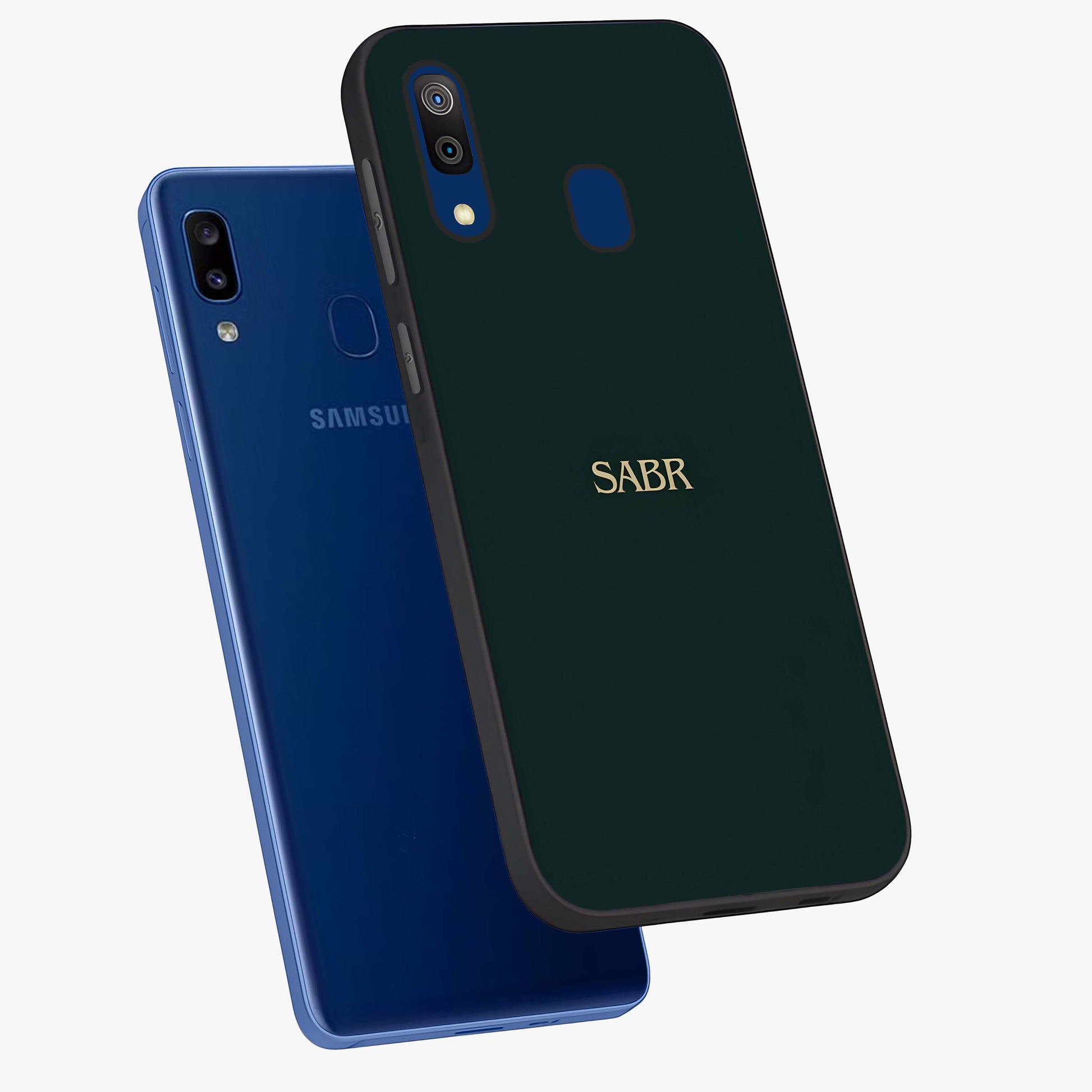 Sabr Minimal Patience Glass Case displayed in angled mockup highlighting simple inspirational design with clean aesthetic style.