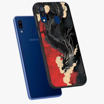 Shadow Dragon Fury Glass Case displayed in angled mockup highlighting powerful dragon illustration with dark fantasy aesthetic.