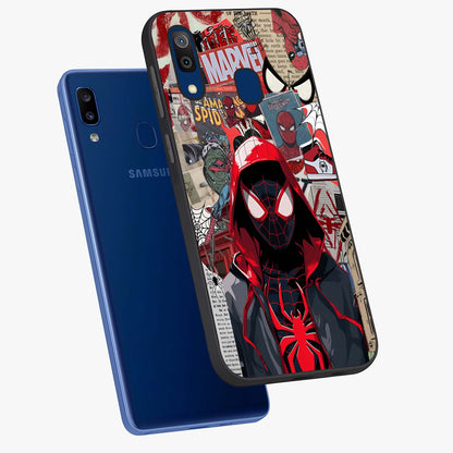Spider Collage Street Glass Case displayed in angled mockup highlighting dynamic street style collage design with comic aesthetic.