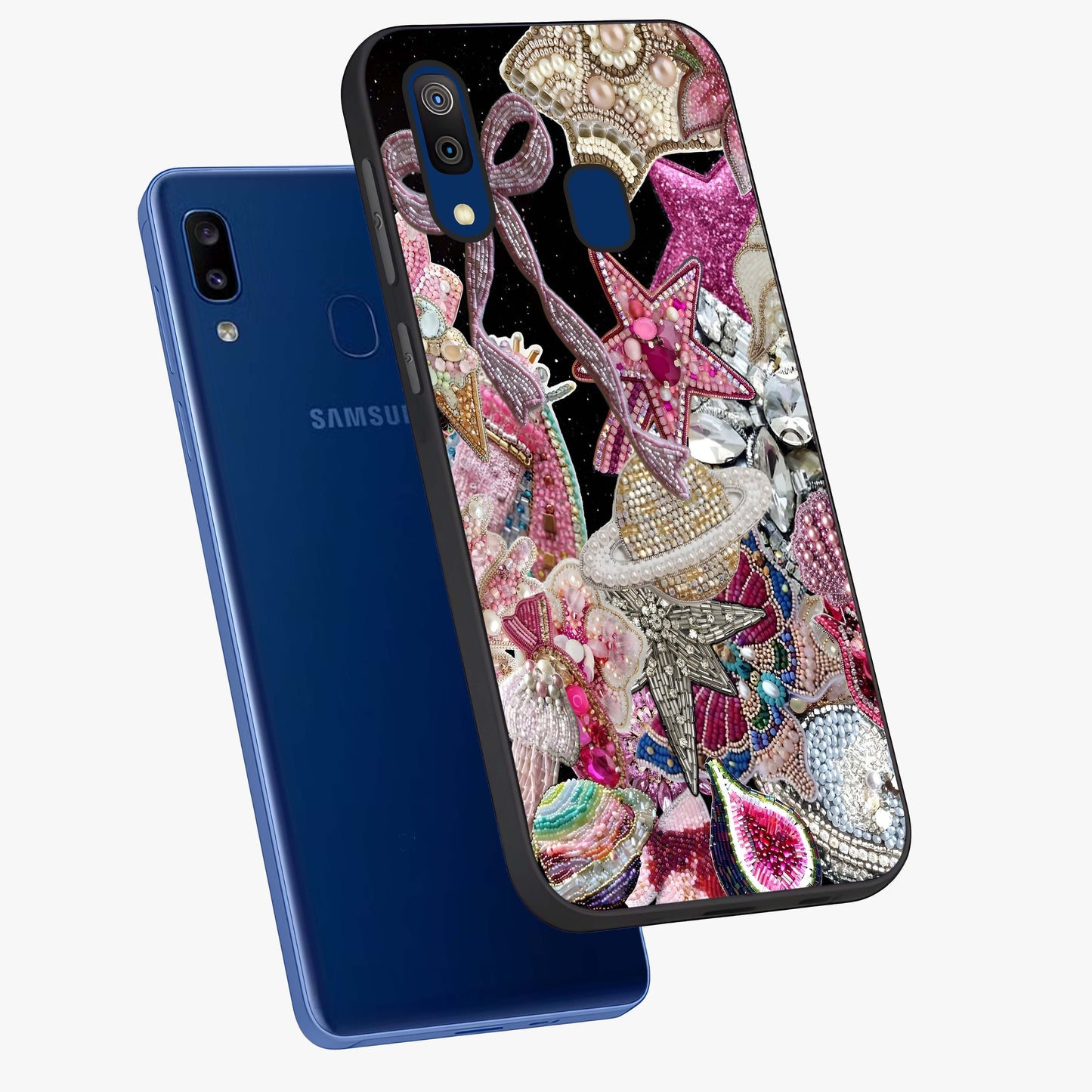 Starlit Jewel Dream Glass Case displayed in angled mockup highlighting glowing celestial jewel design with dreamy aesthetic.