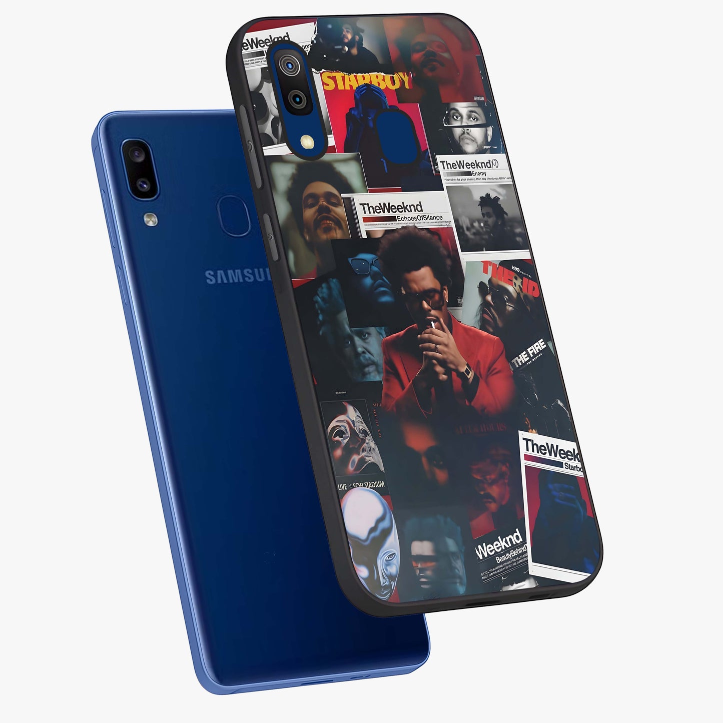 The Weeknd Glass Case displayed in angled mockup highlighting stylish pop culture inspired design with modern aesthetic.
