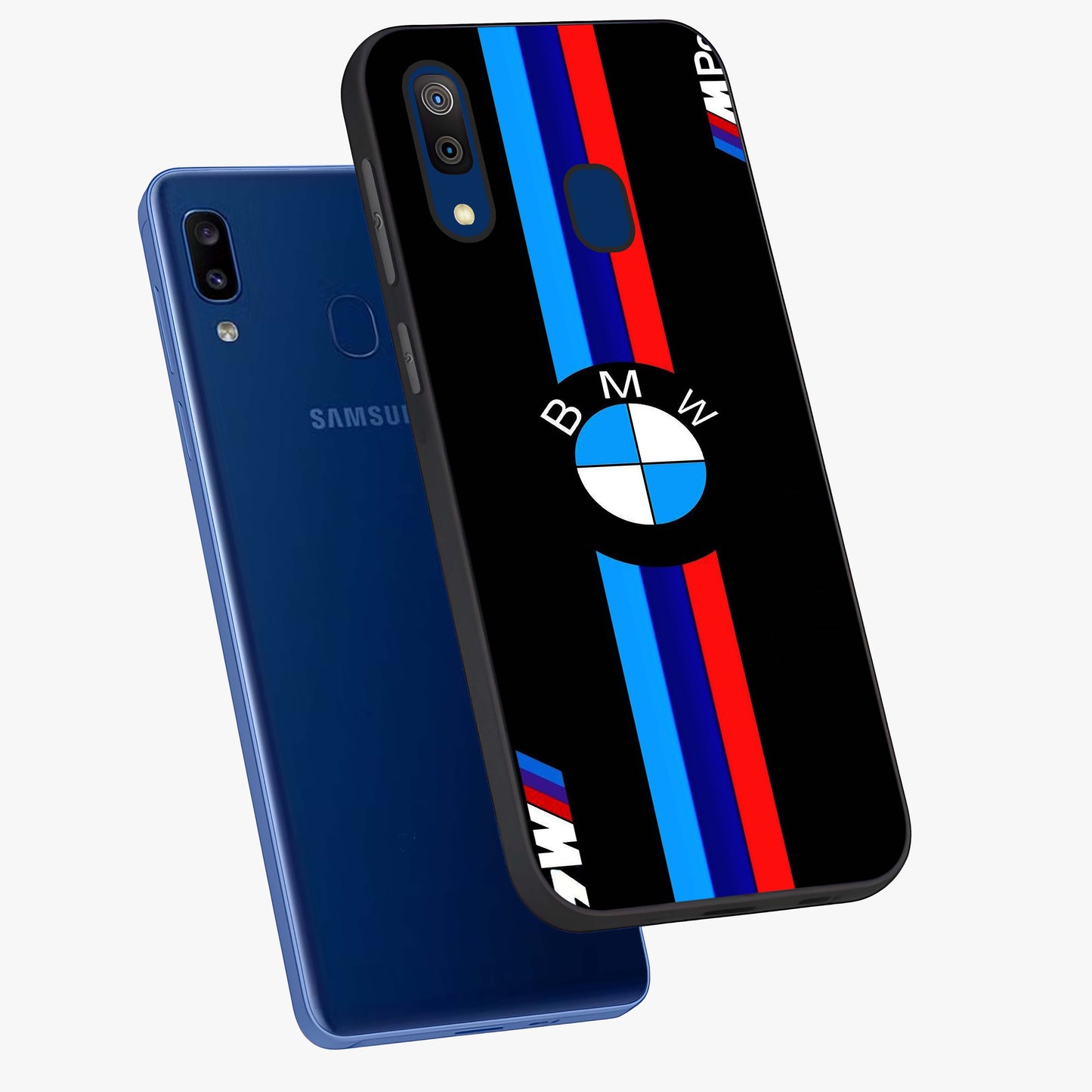 Turbo BMW Beast Glass Case displayed in angled mockup highlighting sleek racing car design with bold automotive aesthetic.
