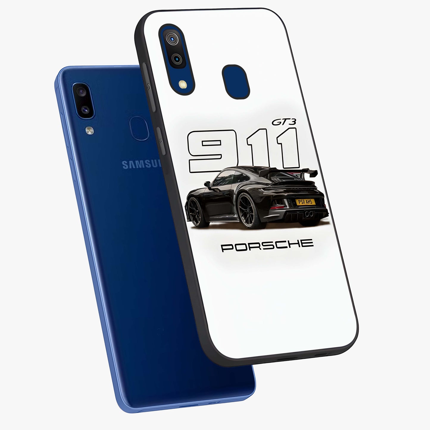 Turbo Legacy Icon Glass Case displayed in angled mockup highlighting dynamic automotive design with performance aesthetic.