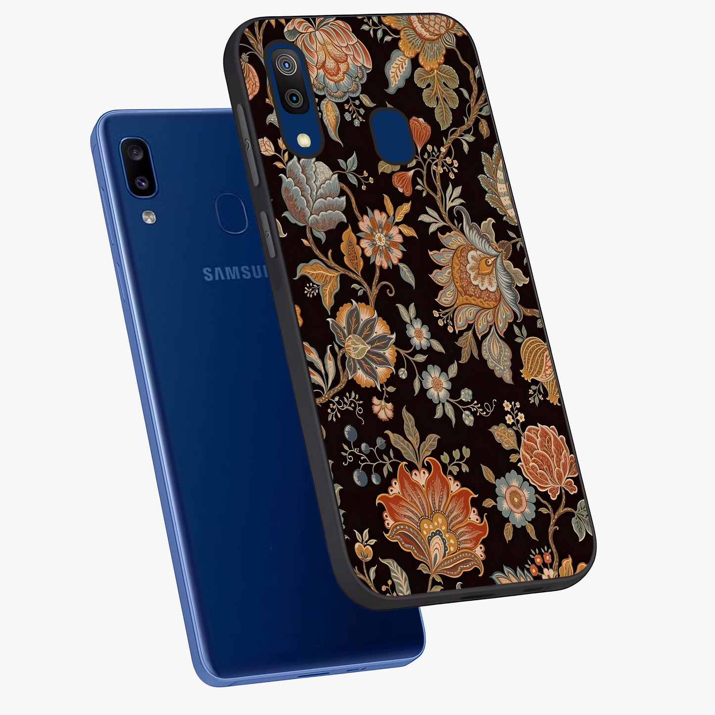 Vintage Floral Dream Glass Case displayed in angled mockup highlighting elegant vintage flower design with soft aesthetic style.