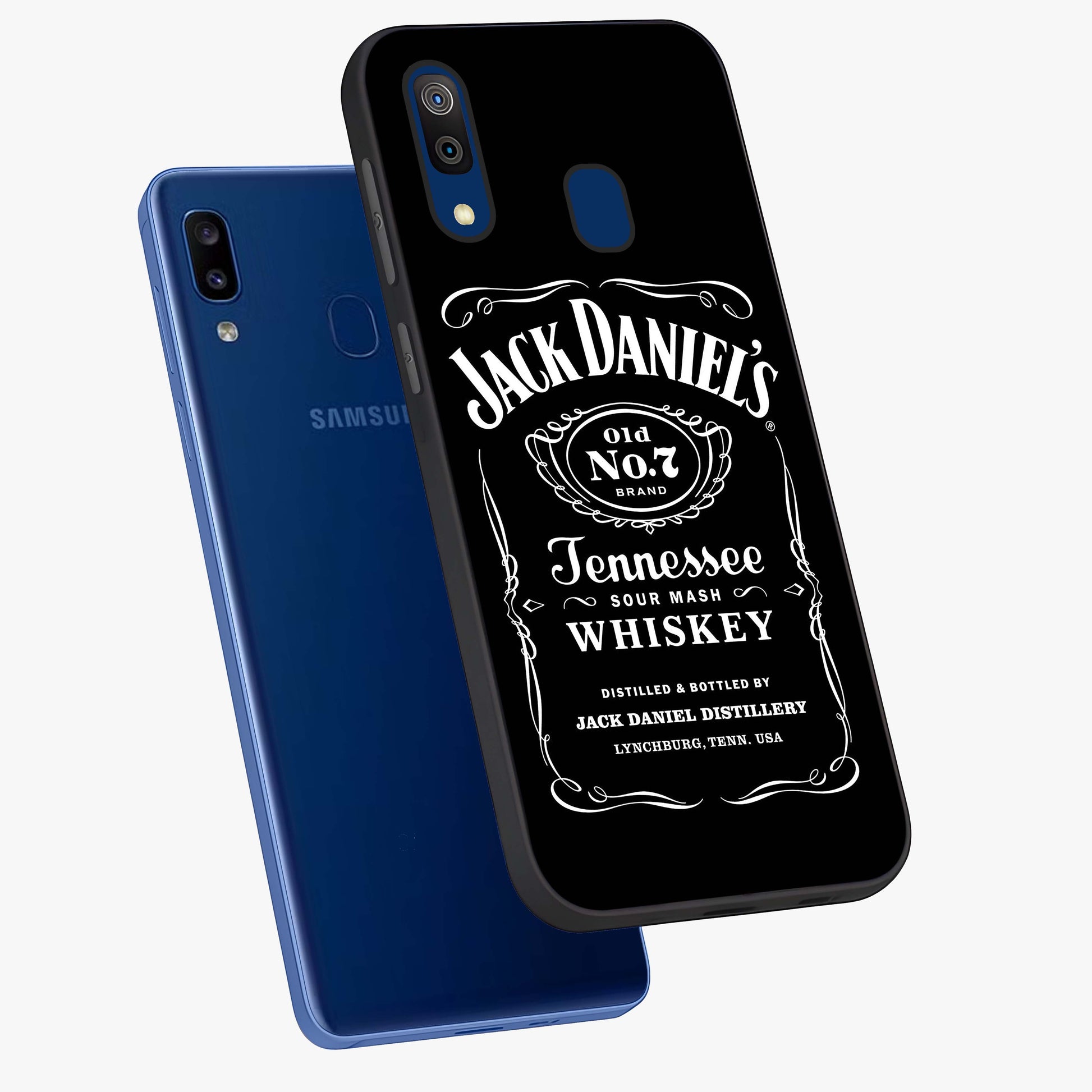 Vintage Whiskey Heritage Glass Case displayed in angled mockup highlighting retro beverage themed design with heritage aesthetic.