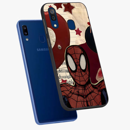 Web Warrior Vibes Glass Case displayed in angled mockup highlighting dynamic web design with comic style aesthetic.
