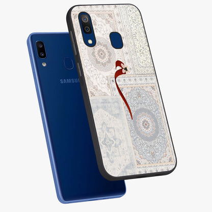 White Aesthetic Bow Glass Case displayed in angled mockup highlighting clean bow design with soft aesthetic style.