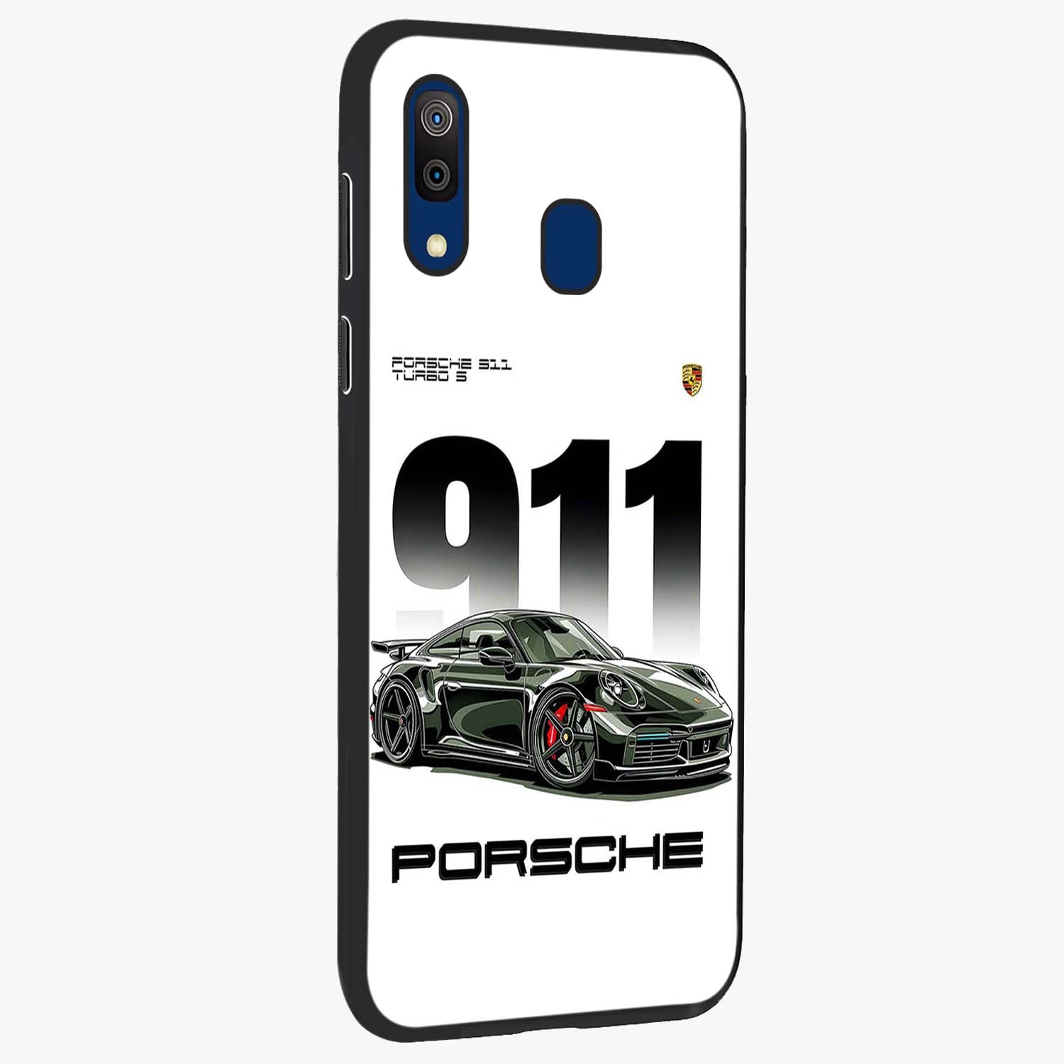 911 Turbo Dominance Glass Case upright perspective showcasing powerful racing design and modern automotive aesthetic.