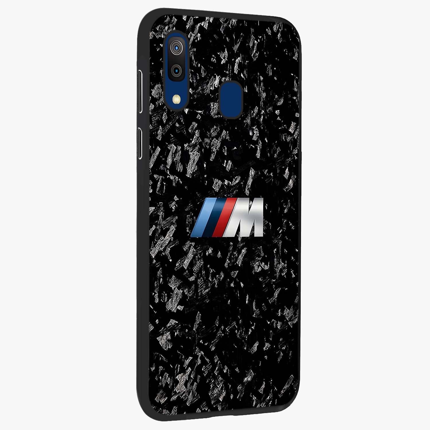 Carbon Speed Mark Glass Case upright view showcasing modern carbon speed graphic with bold automotive theme.