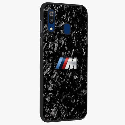 Carbon Speed Mark Glass Case upright view showcasing modern carbon speed graphic with bold automotive theme.