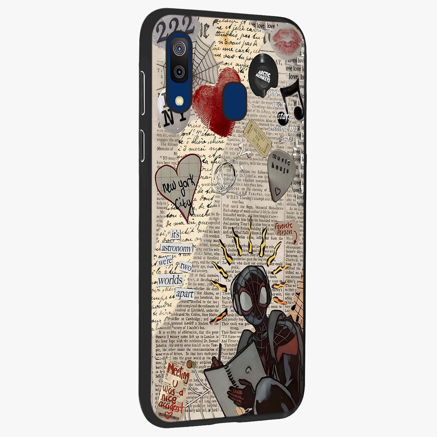 City Dream Sketch Glass Case upright view showcasing urban skyline artwork with stylish hand drawn design.