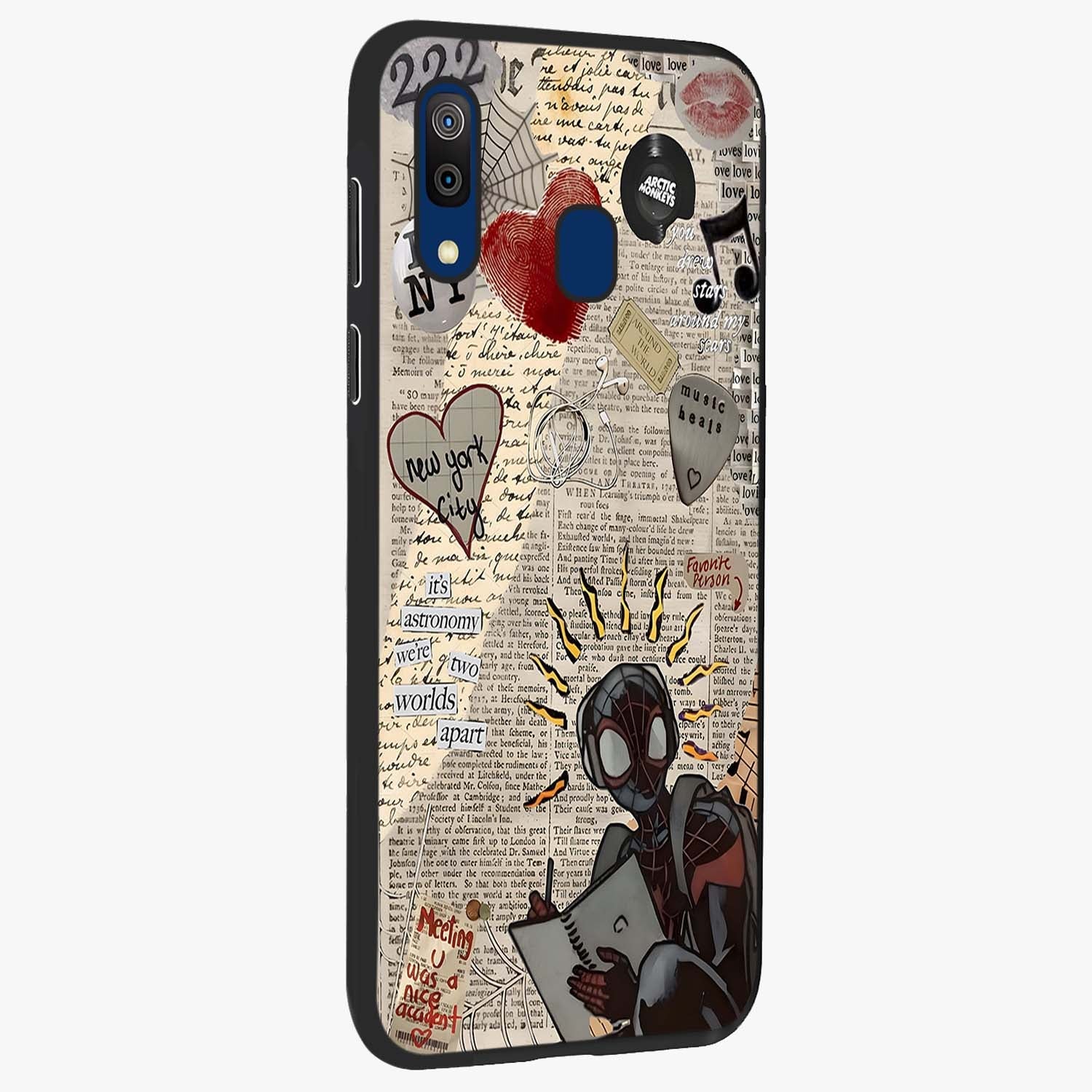City Dream Sketch Glass Case upright view showcasing urban skyline artwork with stylish hand drawn design.
