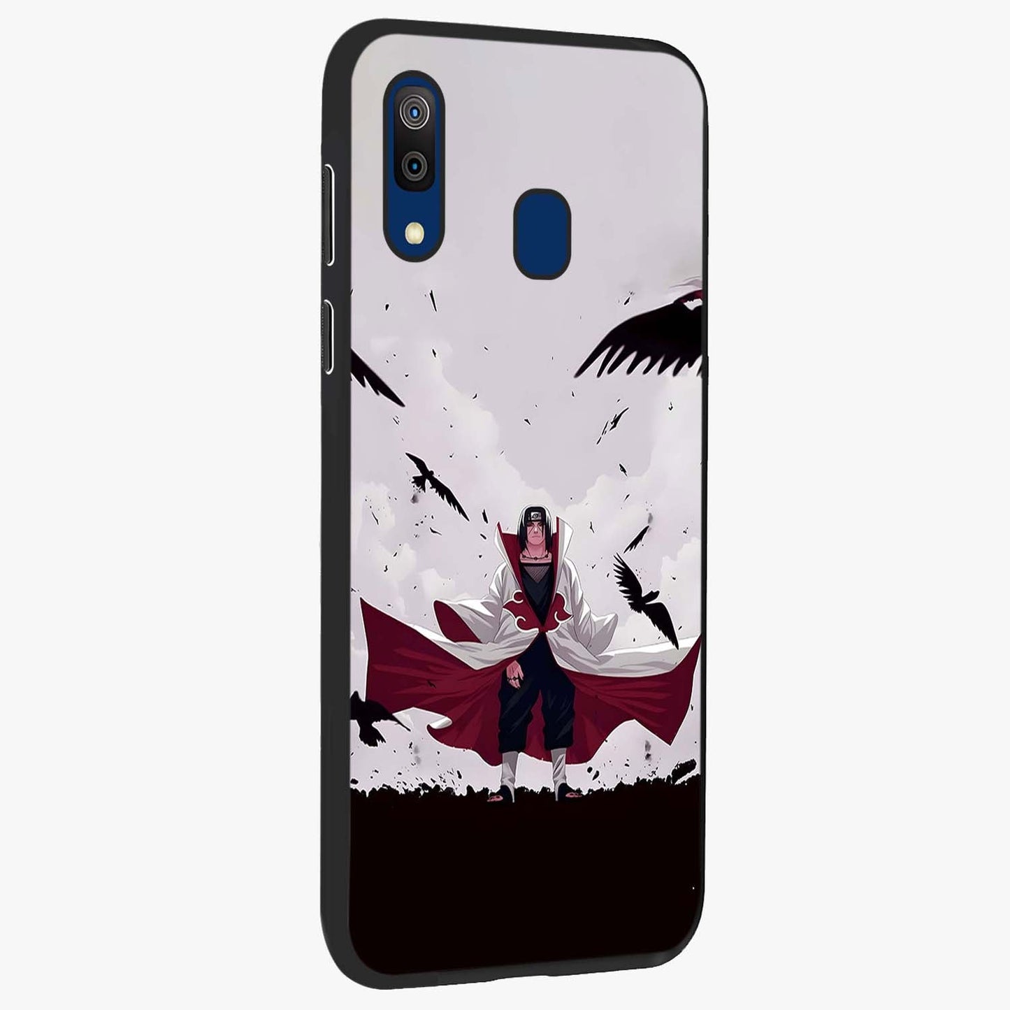 Crimson Crow Ascension Glass Case upright view showcasing dramatic crow artwork with bold gothic theme.