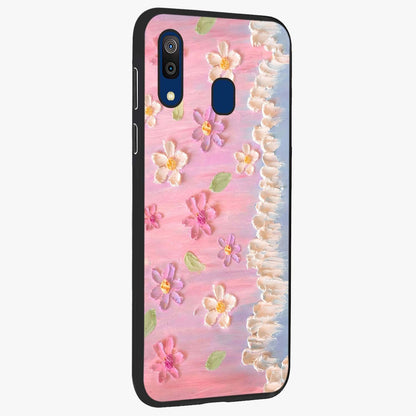 Dreamy Painted Garden Glass Case upright view showcasing vibrant floral garden artwork with artistic nature theme.