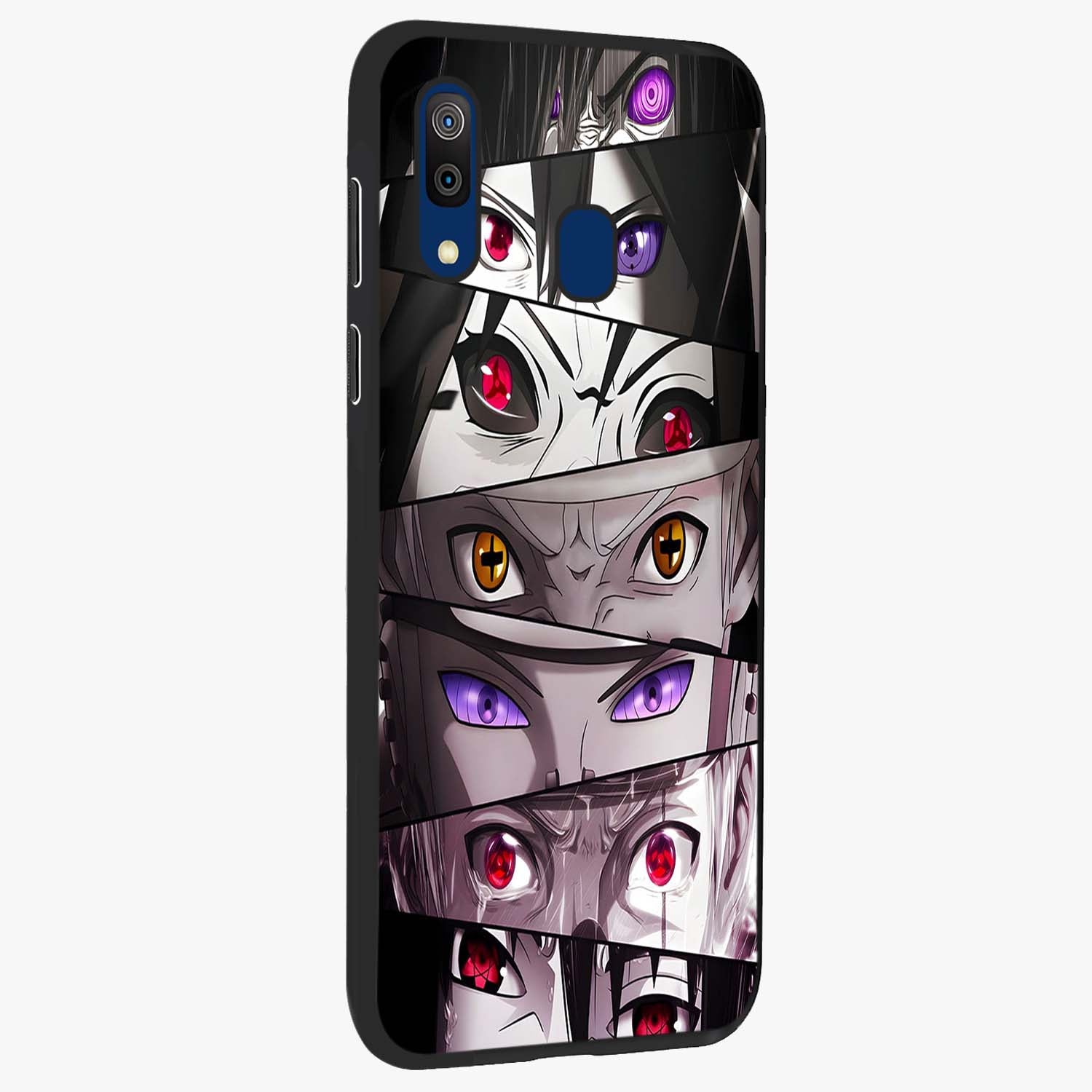 Eyes of Destiny Glass Case upright view showcasing symbolic eye artwork with dramatic artistic theme.