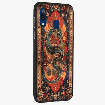 Inferno Dragon Soul Glass Case upright view showcasing intense dragon artwork with fantasy fire theme.