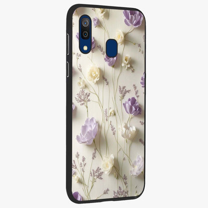 Lilac Breeze Harmony Glass Case upright view showcasing delicate lilac artwork with peaceful floral theme.