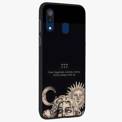 Mystic Victory Aura Glass Case upright view showcasing powerful victory themed artwork with spiritual energy vibe.
