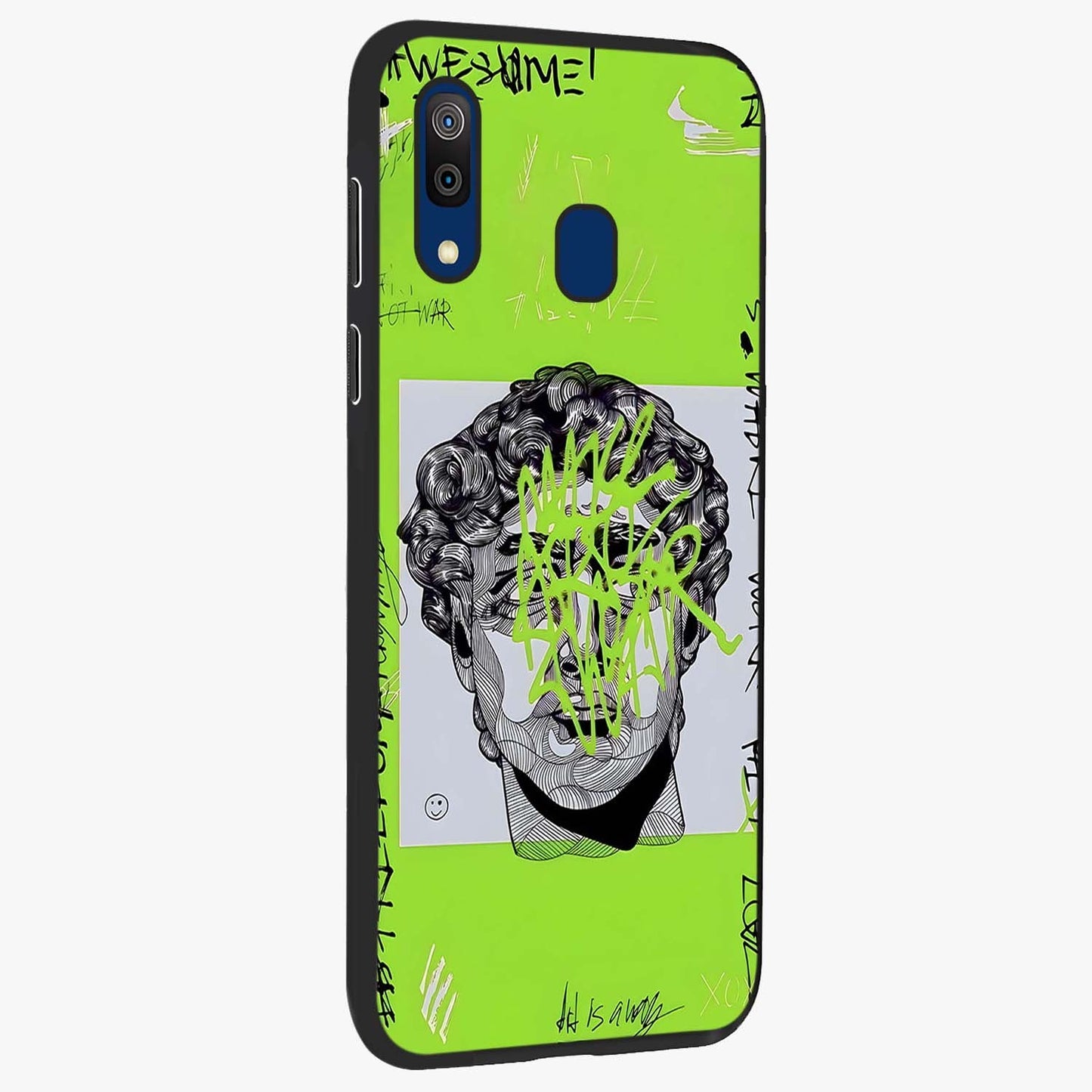 Neo Graffiti Rebellion Glass Case upright view showcasing colorful graffiti artwork with bold modern street style.