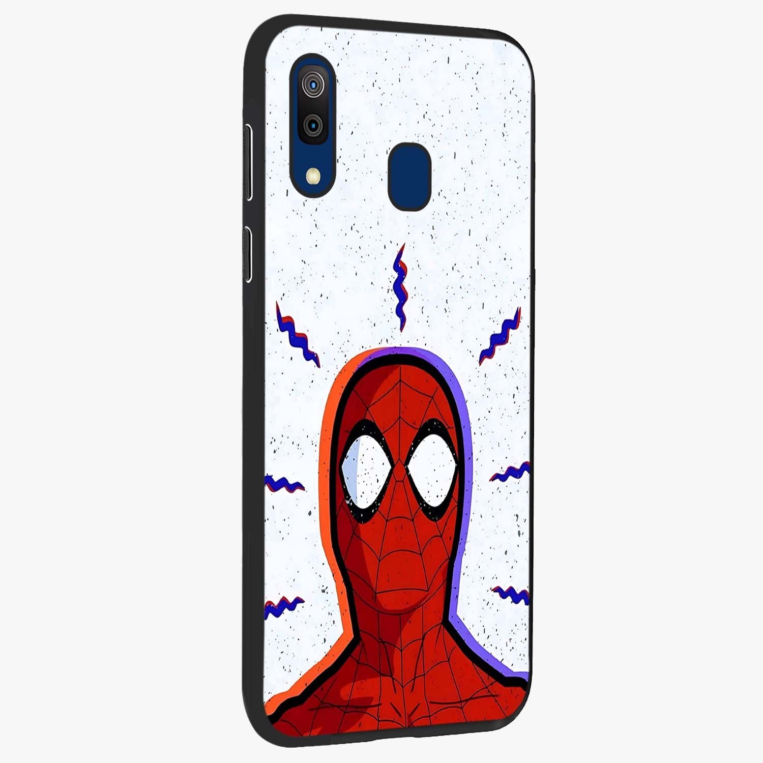 Omg Spiderman Glass Case upright view showcasing energetic superhero artwork with vibrant comic theme.