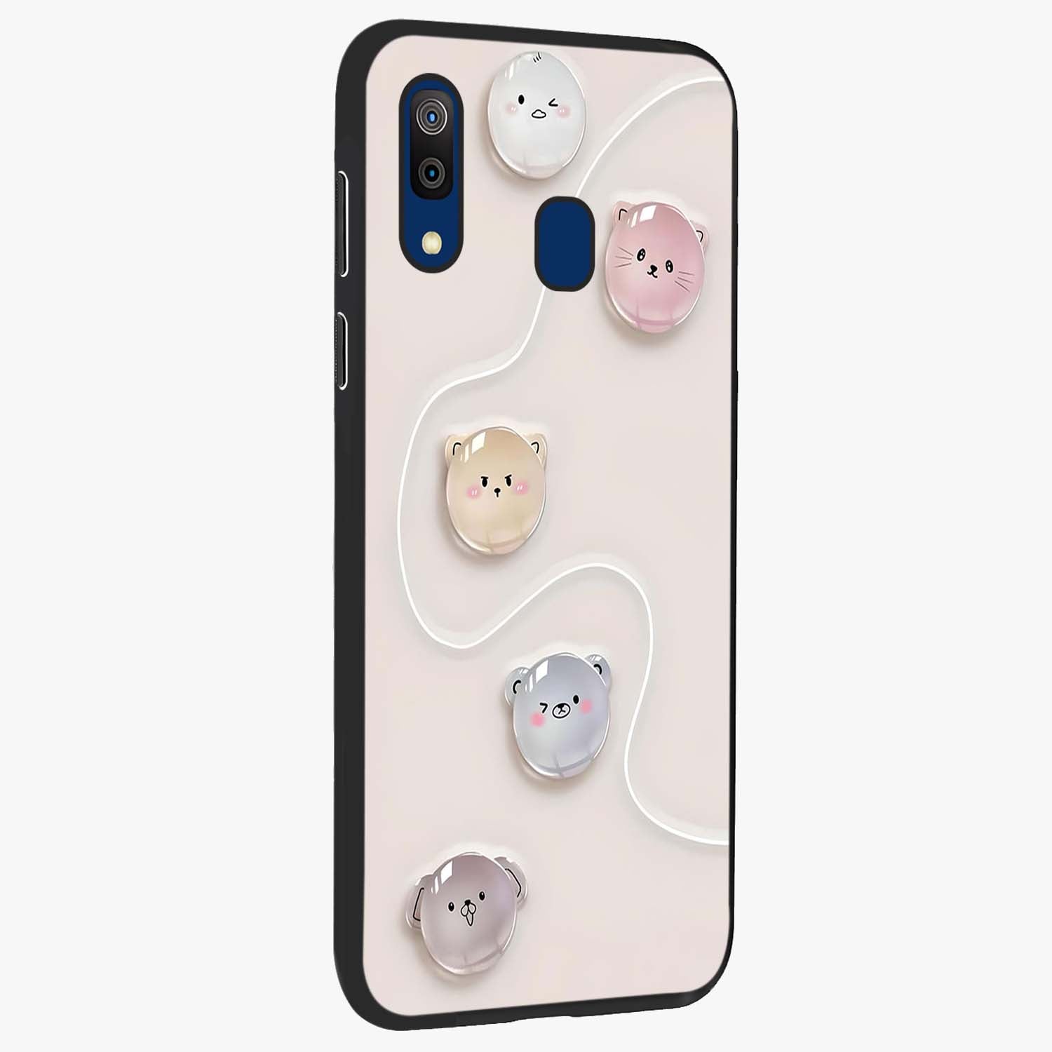 Puffy Face Parade Glass Case upright view showcasing adorable character artwork with cheerful animated theme.