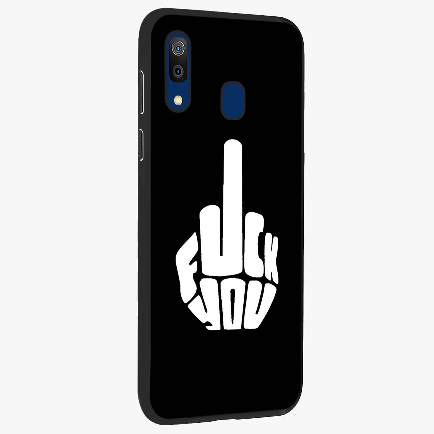 Rebel Mode On Glass Case upright view showcasing striking statement artwork with bold rebellious theme.