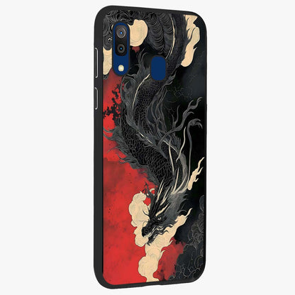 Shadow Dragon Fury Glass Case upright view showcasing intense dragon artwork with dramatic shadow theme.